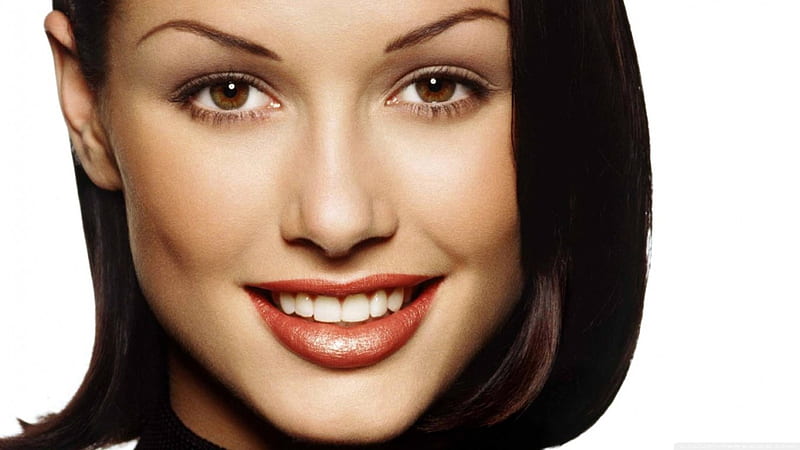 bridget moynahan, pretty, cute lips, smile, model, HD wallpaper