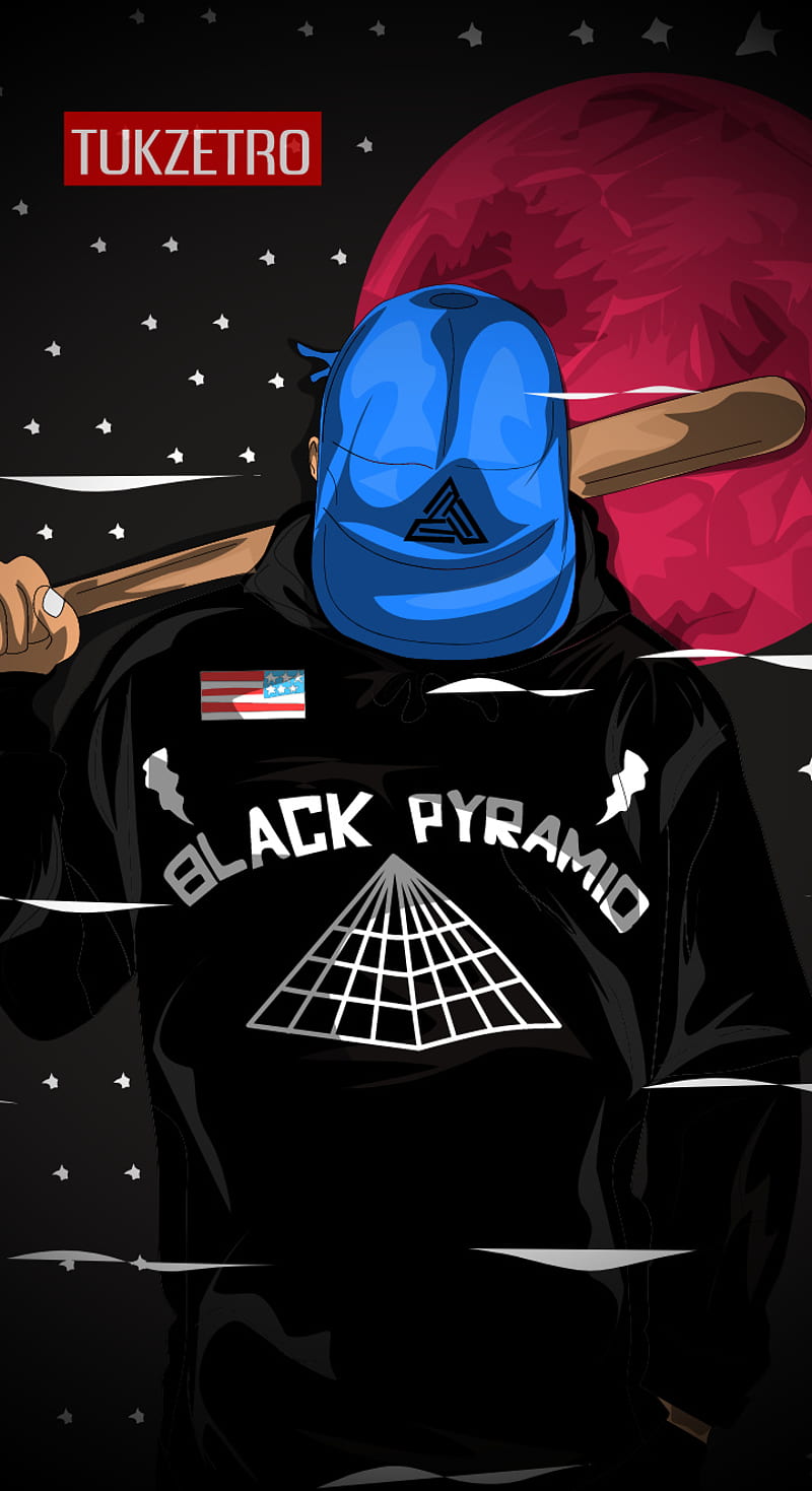 Black pyramid, tukzetro, tukzetroarts, clothing, bape, supreme, , baseball, HD phone wallpaper