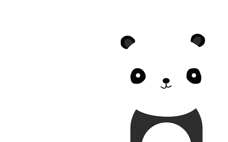 Panda, cute, bear, black, white, cartoon, HD wallpaper | Peakpx