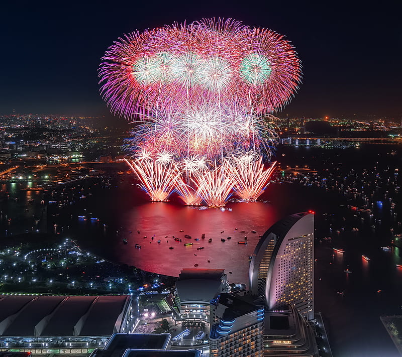 Fireworks, bay, city, festival, harbor, HD wallpaper Peakpx