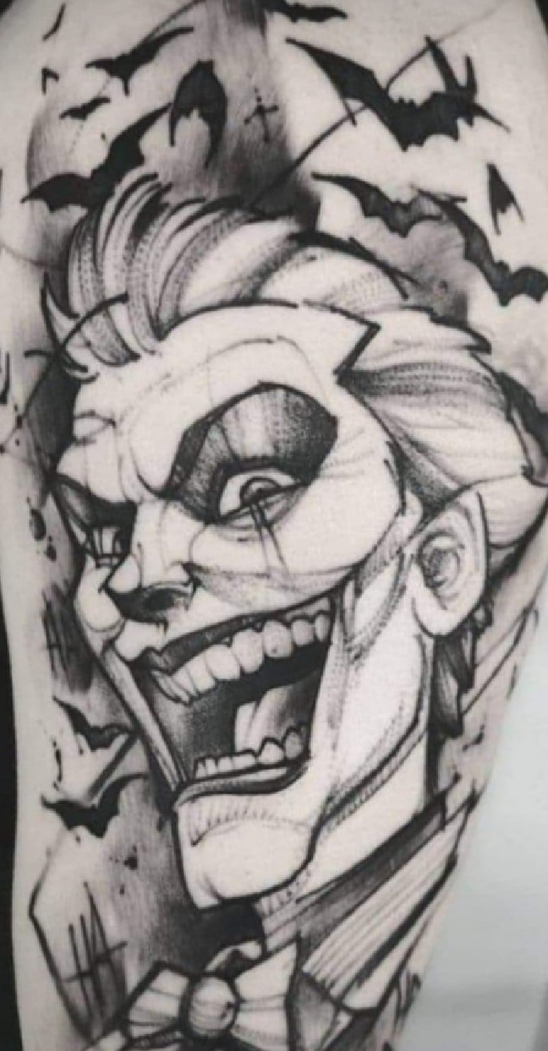 Joker, batman, white, colombia, dibujo, pintura, premium, tatoo, wason, HD phone wallpaper