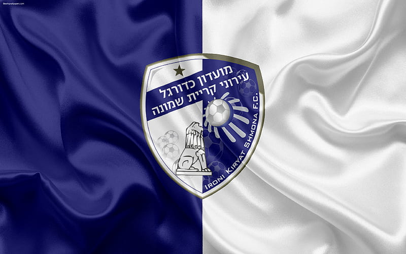 Hapoel Ironi Kiryat Shmona, FC Israeli football club, emblem, logo, Ligat haAl, football, Israel Football Championships, Kiryat Shmona, Israel, silk, HD wallpaper