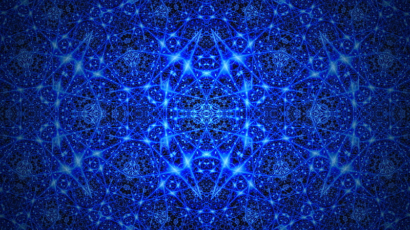 Fractal Pattern Lines Glow Abstraction Blue Hd Wallpaper Peakpx