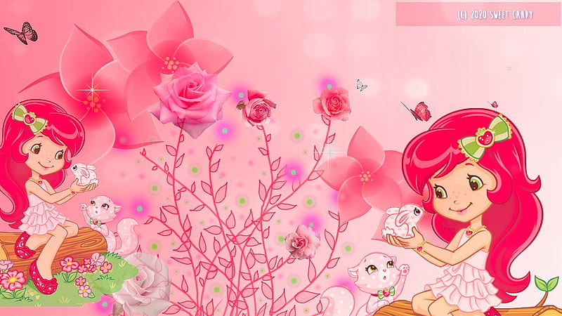 frutillita, red, cute, para chicas, rose, Strawberry Shortcake, cereza, pink, HD wallpaper