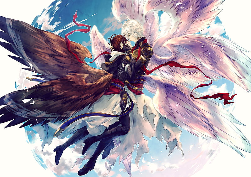 Anime, Granblue Fantasy, Sandalphon (Granblue Fantasy), Lucifer (Granblue Fantasy), HD wallpaper