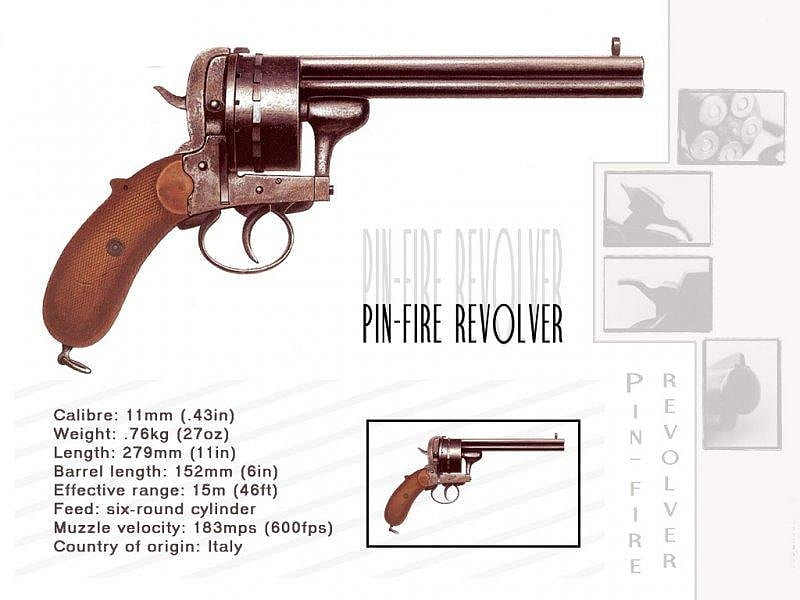 Pin Fire Revolver, pin fire, revolver, italian, gun, HD wallpaper