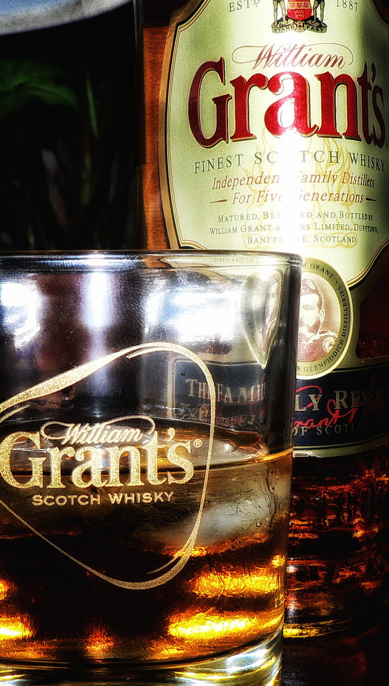Grants Whisky, black, dark, grants, scotch whisky, HD phone wallpaper