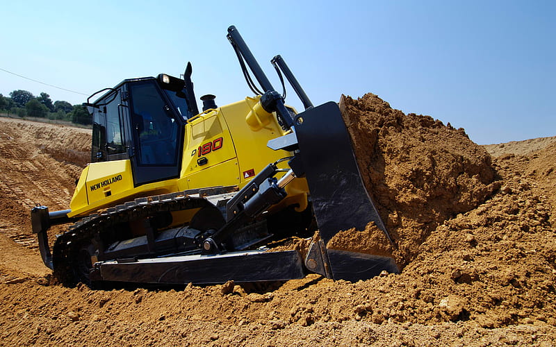 New Holland D180, bulldozer, sand quarry, construction machines, special equipment, New Holland, HD wallpaper