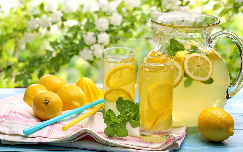 Summertime Lemonade, summer, mint, time, lemon, HD wallpaper