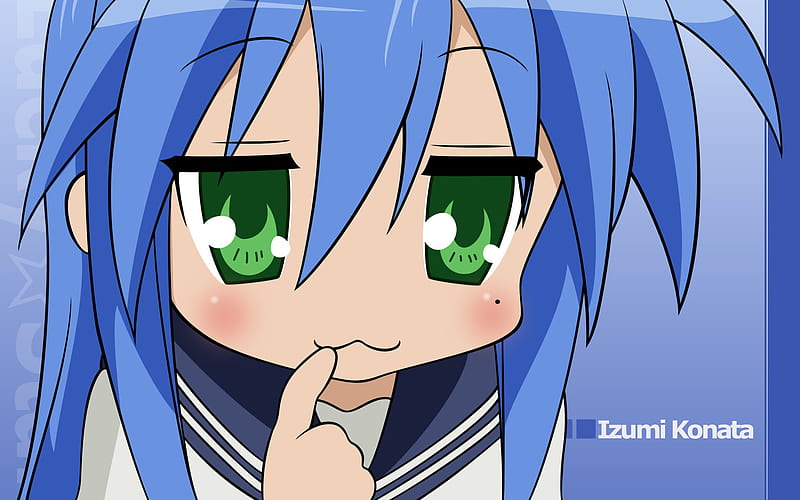 Blushing Konata, konata, izumi, blush, lucky, star, HD wallpaper