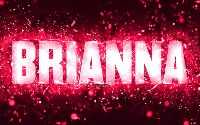 Happy Birtay Brianna pink neon lights, Brianna name, creative, Brianna Happy Birtay, Brianna Birtay, popular american female names, with Brianna name, Brianna, HD wallpaper