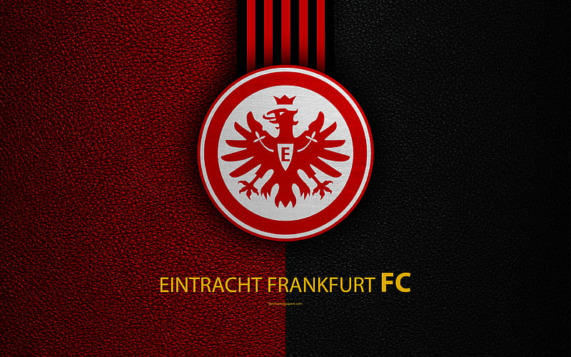 Eintracht Frankfurt FC German football club, Bundesliga, leather texture, emblem, logo, Frankfurt am Main, Germany, German Football Championships, HD wallpaper