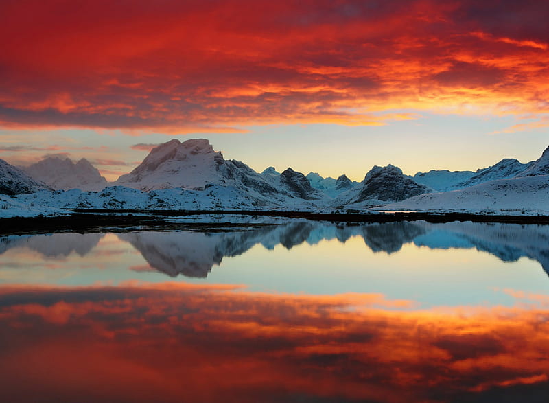 Selfjord Reflections, naturel, red, water, HD wallpaper | Peakpx