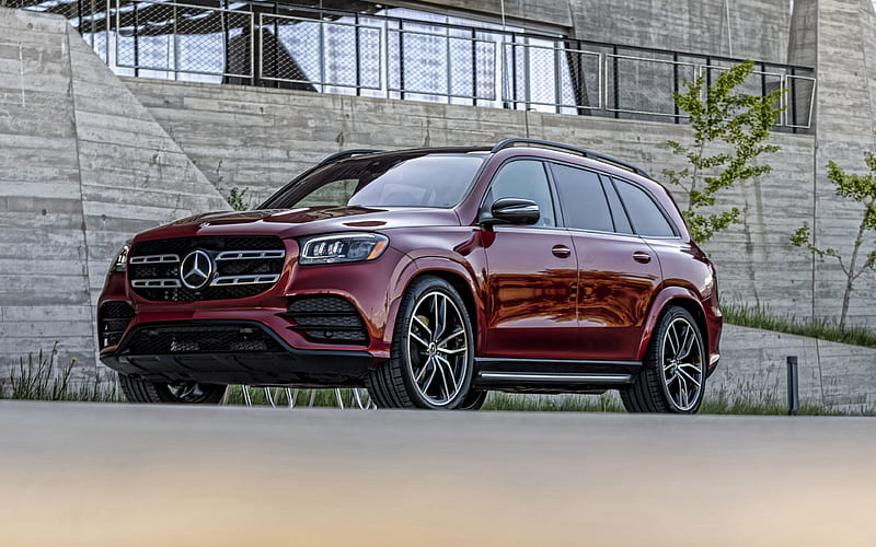 Mercedes-Benz GLS 580, 4MATIC, AMG, red luxury SUV, new red GLS, exterior, front view, german cars, Mercedes, HD wallpaper