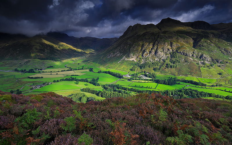 Lake District National Park, mountains, lakes, english landmarks, England, UK, Europe, HD wallpaper