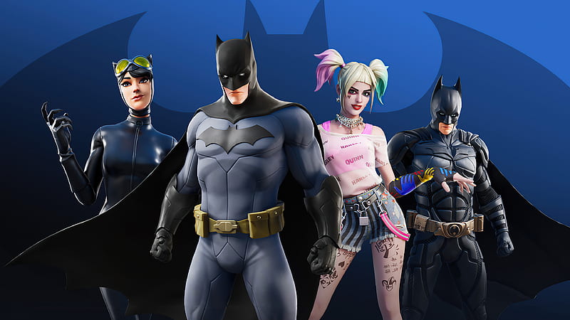 Video Game, Fortnite, Batman, Catwoman, DC Comics, Harley Quinn, HD wallpaper