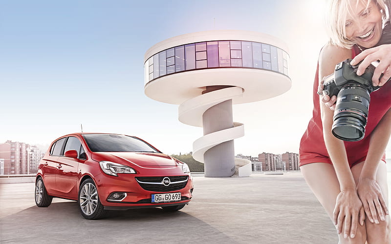 Opel Corsa, 2018, small hatchback, new red Corsa, German cars, exterior, hoot, Opel, HD wallpaper
