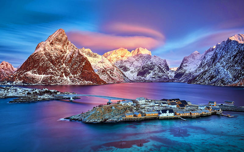 Norway, winter, mountains, sea, Europe, sunset, norwegian nature, HD  wallpaper | Peakpx