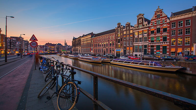 Canal Netherlands Amsterdam City City, HD wallpaper