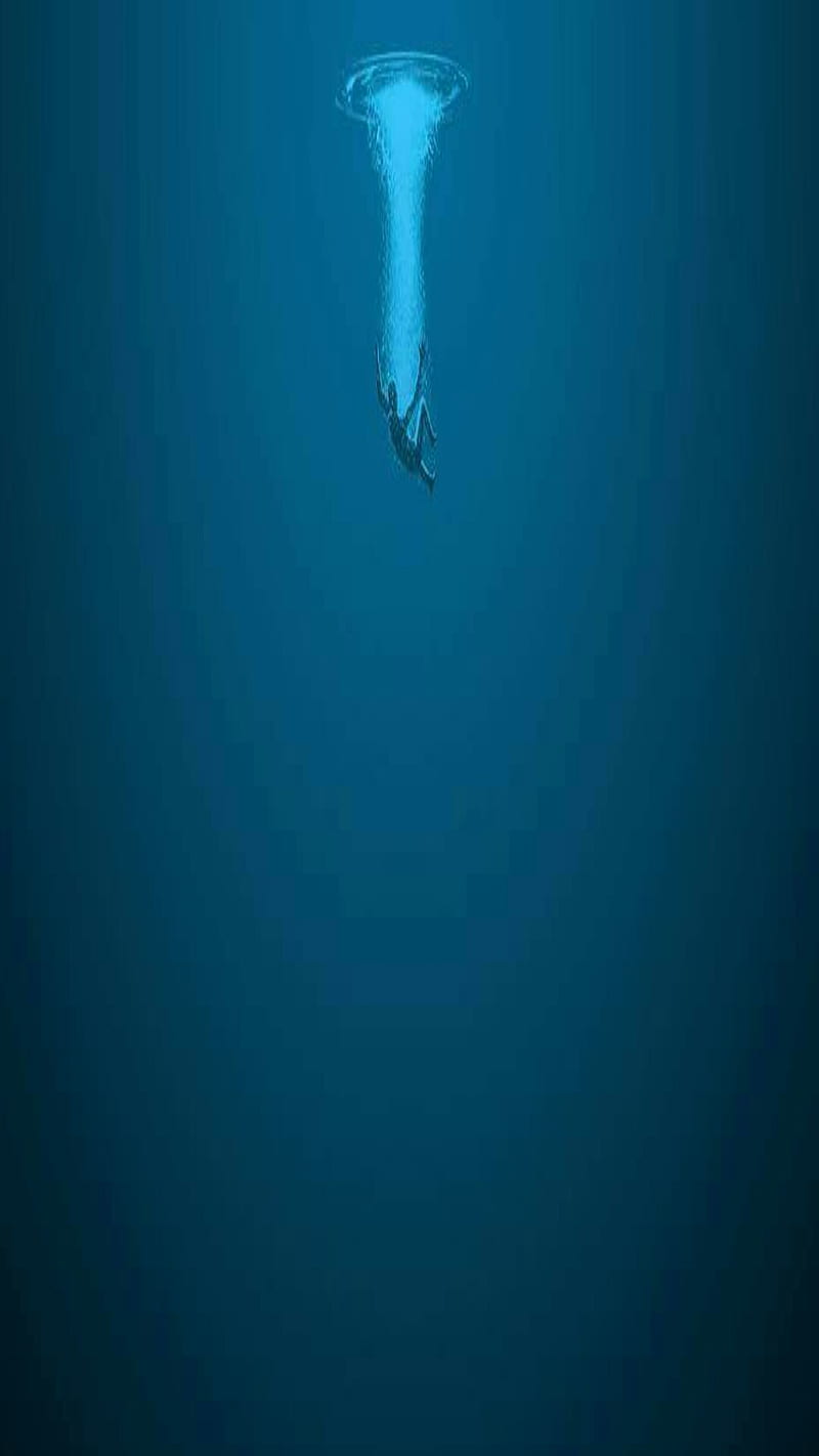 Seul au monde, blue, blue, eau, mer, plongeon, saut, sea, watef, HD phone wallpaper