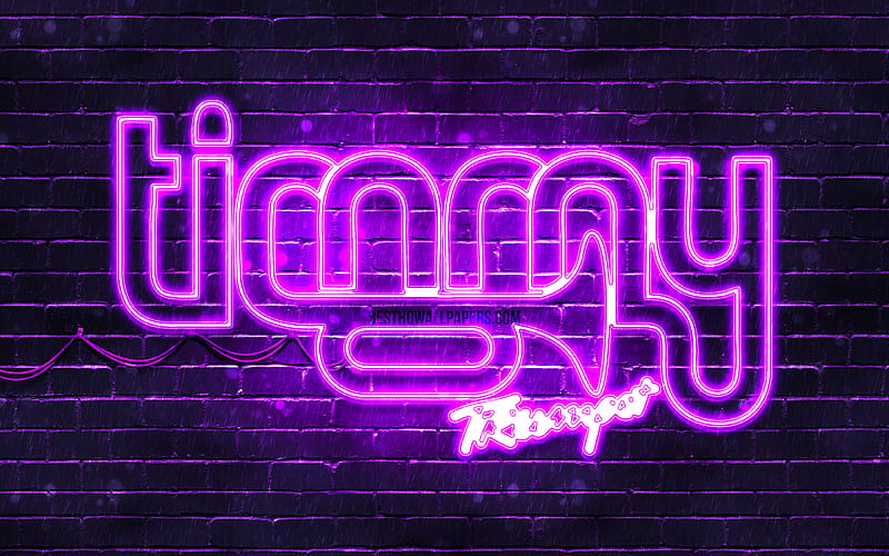 Timmy Trumpet violet logo superstars, australian DJs, violet brickwall, Timmy Trumpet logo, Timothy Jude Smith, Timmy Trumpet, music stars, Timmy Trumpet neon logo, HD wallpaper