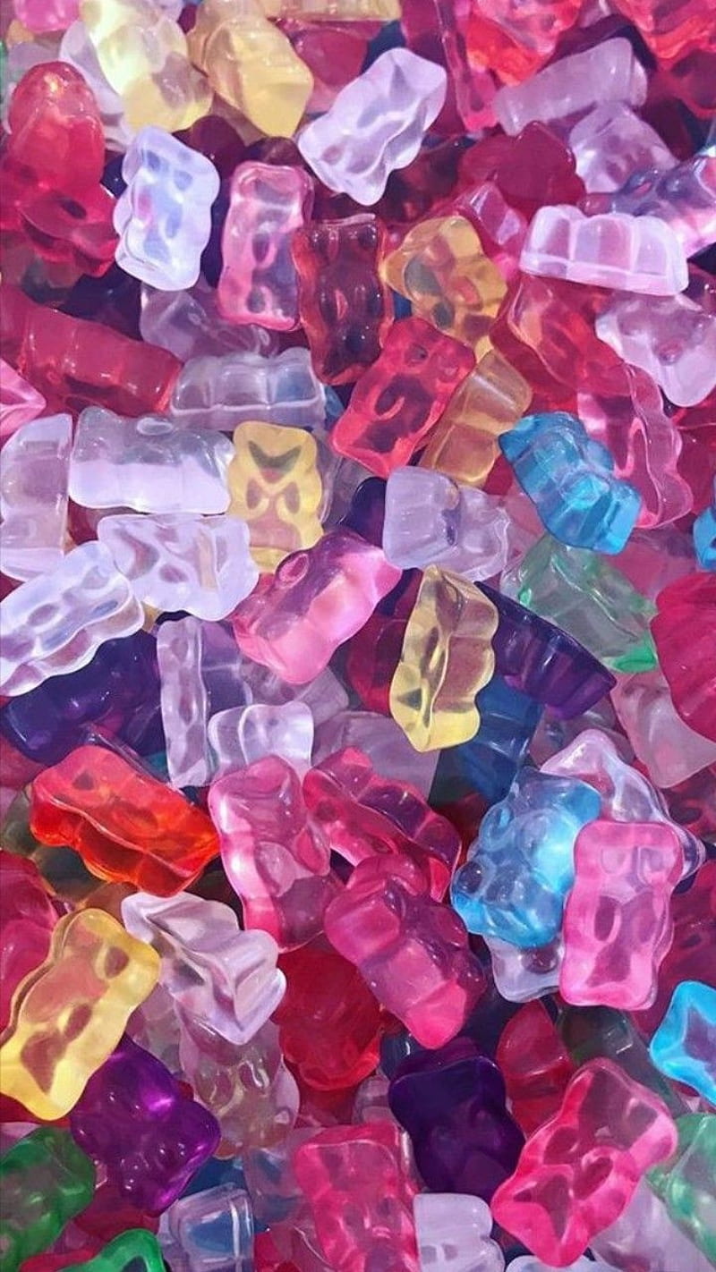 gummy bears, pink, gomitas, HD phone wallpaper
