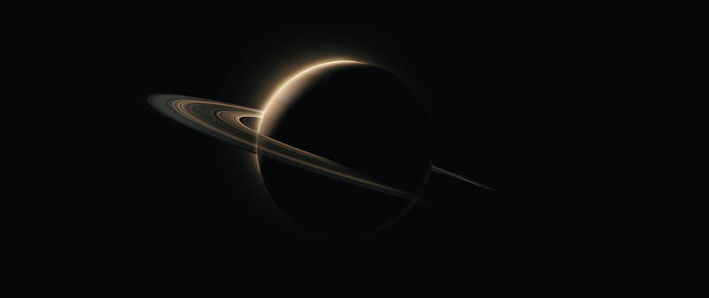 ring of saturn, planet, dark, Space, HD wallpaper
