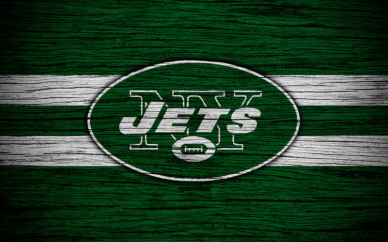 New York Jets, NFL, American Conference wooden texture, american football, logo, emblem, New York, USA, National Football League, HD wallpaper