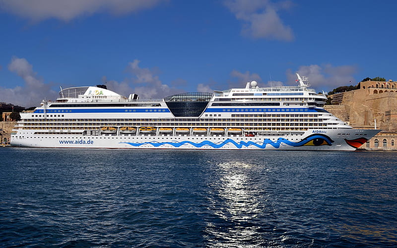 AIDAblu, port, cruise ship, pier, HD wallpaper