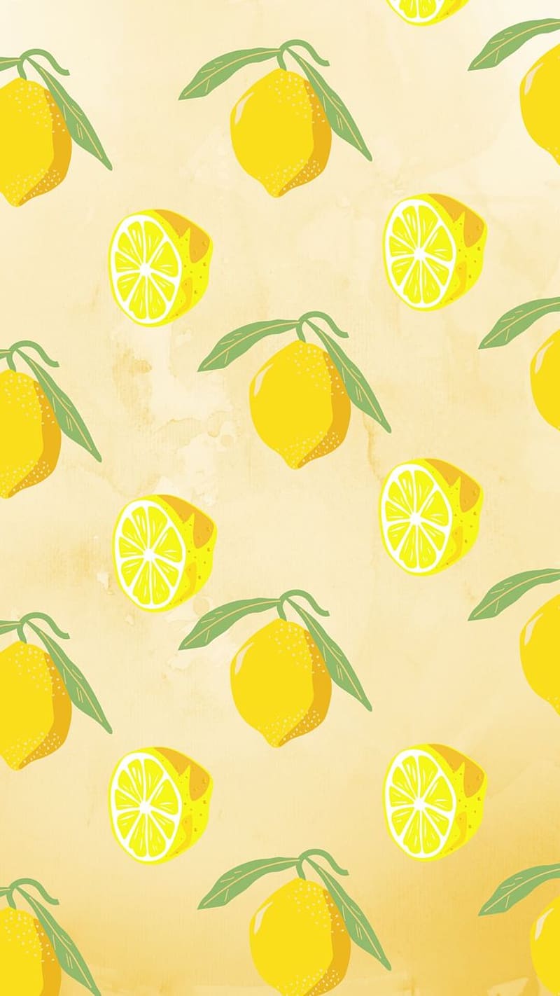 Premium Vector  Vintage lemon and cream flower aesthetic phone wallpaper  watercolor
