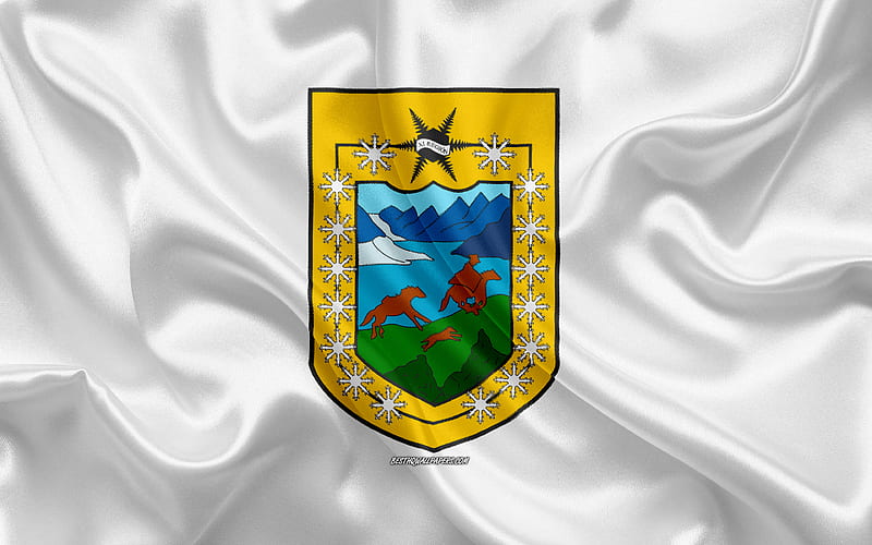 Flag of Aysen Region silk flag, Chilean Administrative Region, silk texture, Aysen Region, Chile, South America, Aysen flag, HD wallpaper