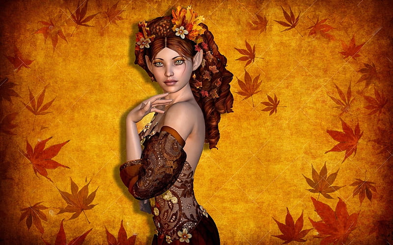 Fantasy Elf~Autumn, dreamy, autumn, elf, Lovely, elves, seasons ...