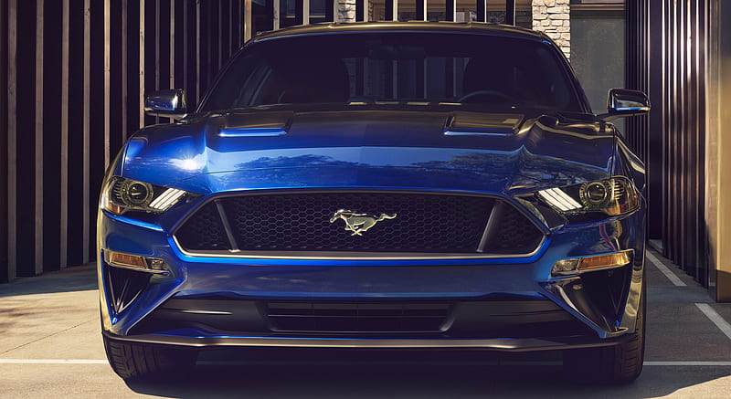 2018 Ford Mustang V8 GT with Performance Package (Color: Kona Blue) , car, HD wallpaper