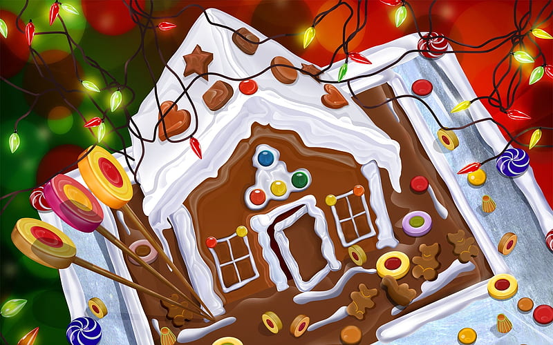 Ginger Bread House, Christmas, Ginger, House, Bread, HD wallpaper