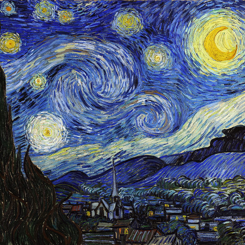 Vincent Van Gogh Starry Night Classic Painting Art Illust, Classical Paintings, HD phone wallpaper