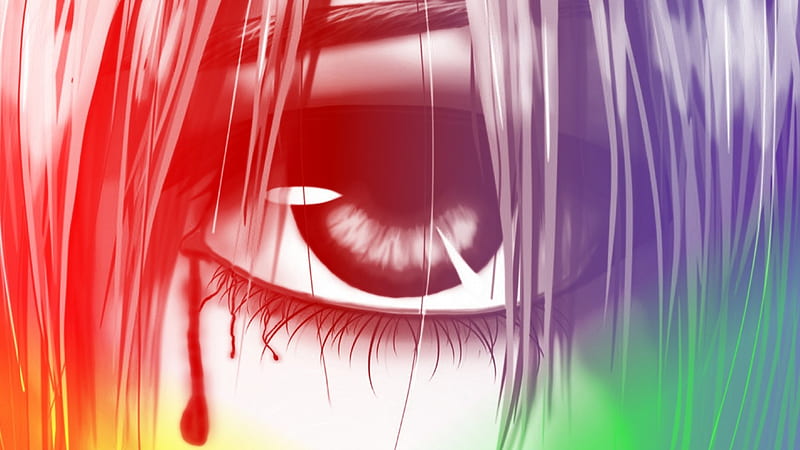 ↓Lucy's Eye↑, anime, eye, lucy, bloody tear, elfen lied, HD wallpaper