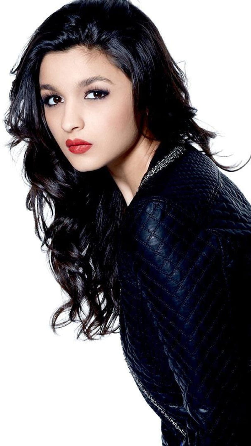 Alia in Black , bollywood, indian actress, bonito, cute, alia bhatt, HD phone wallpaper