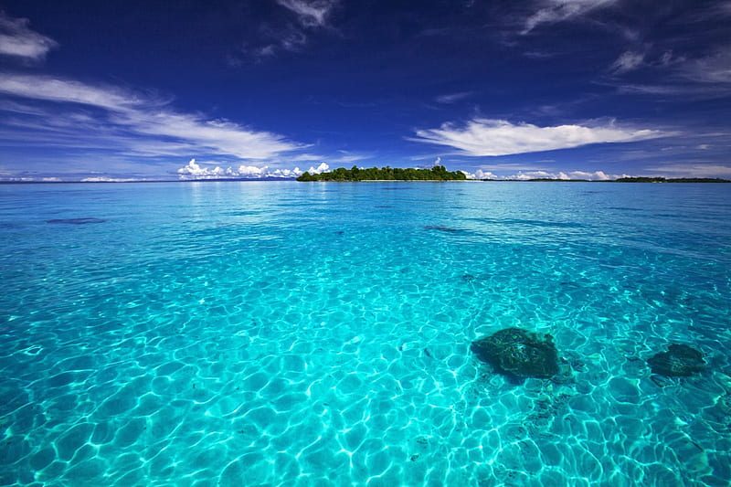 Clear Turquoise Lagoon, beach, paradise, Indonesia, ocean, summer ...