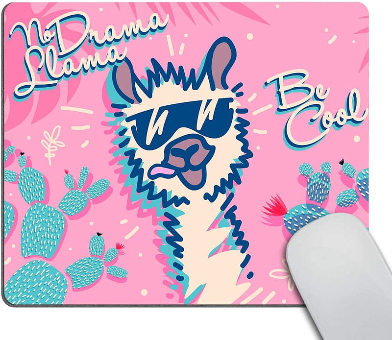 Smooffly No Drama Llama Mouse pad, Cute Cartoon Llama, Be Cool Motivational and Inspirational Quote Personality Desings Gaming Mouse Pad 9.5 X 7.9 Inch (240mmX200mmX3mm) : Office Products, HD wallpaper