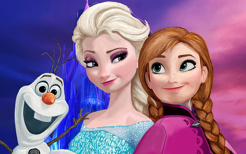 Frozen 2, 2019, Elsa, Anna, Olaf, deer, new cartoons, HD wallpaper