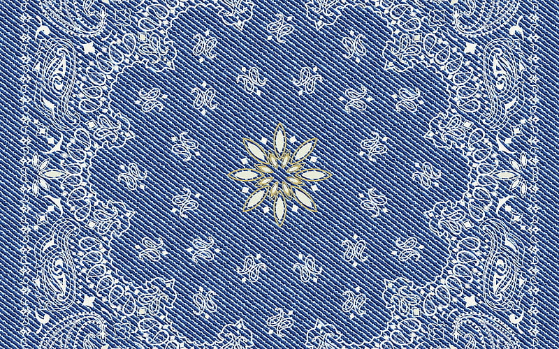 Texture, flower, mosaic, white, blue, HD wallpaper