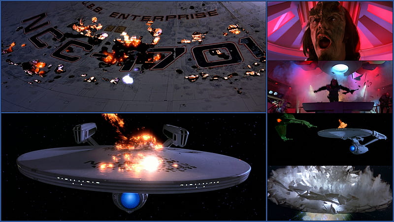 Self-destruct, Enteprise blowing up, Starship Enterprise, Klingons, Star Trek 3 The Search for Spock, HD wallpaper