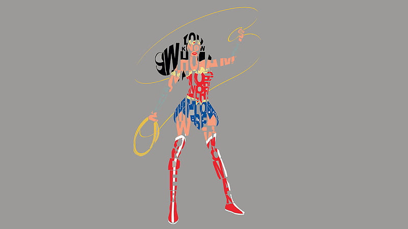 Wonder Woman Typography , wonder-woman, typography, artist, artwork, digital-art, superheroes, HD wallpaper
