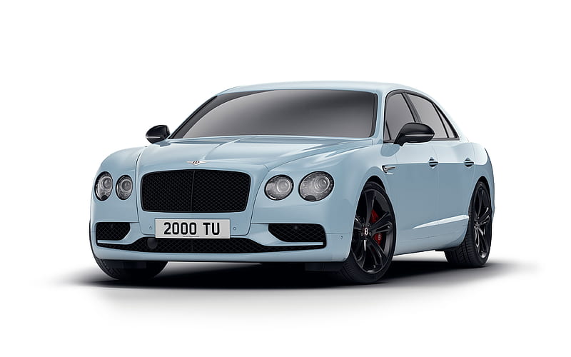 Bentley Flying Spur V8 S Black Edition, 2017 cars, tuning, blue Flying Spur, luxury cars, Bentley, HD wallpaper