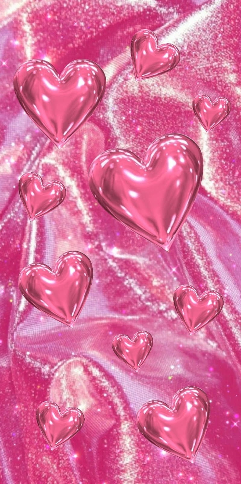 Pink hearts shimmer, love, shimmering, HD phone wallpaper | Peakpx