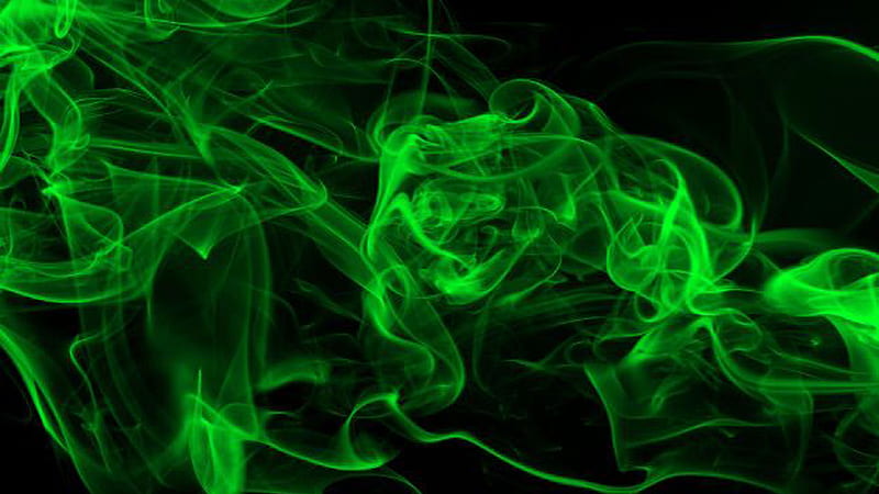 Green Smoke In Black Background Green Aesthetic, HD wallpaper