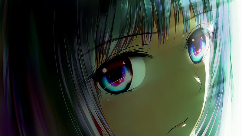 Anime Girl Big Galaxy Eyes, anime-girl, anime, eyes, galaxy, HD wallpaper