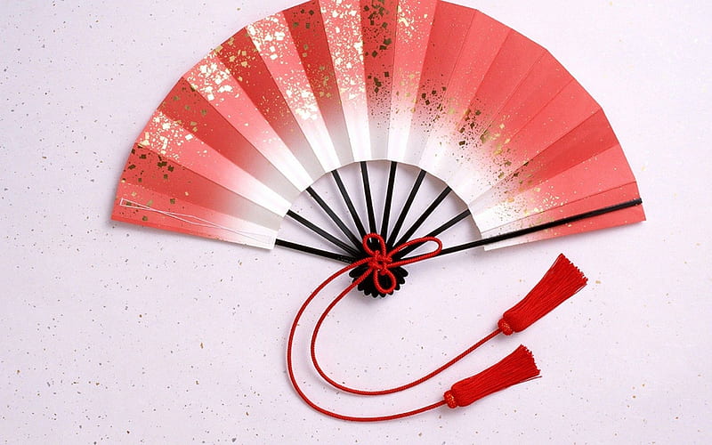 Red Japanese Hand Fan, Hand Fan, White, Japanese, Red, HD wallpaper