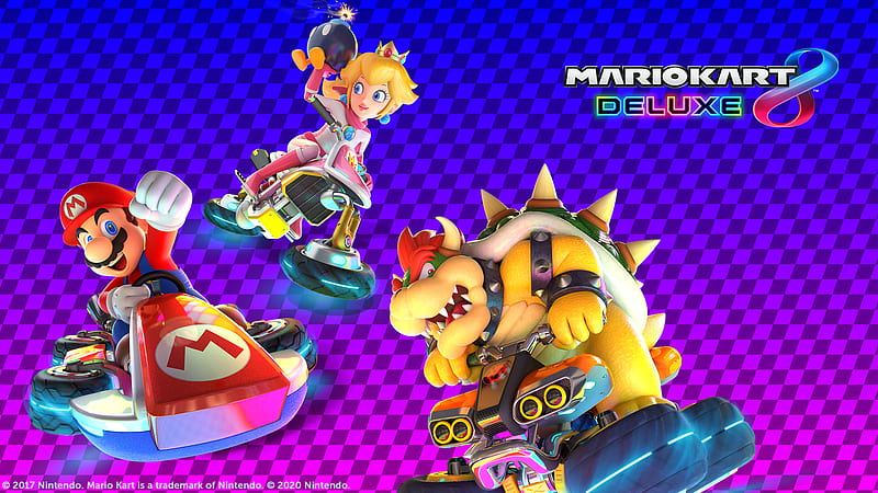 Mario, Mario Kart 8 Deluxe, Princess Peach, Bowser, HD wallpaper