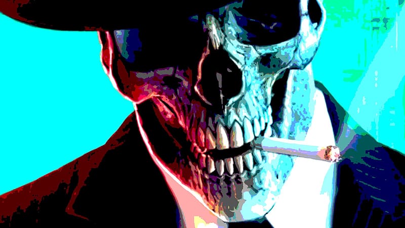 Music, Skull, Smoking, Adrenaline Mob, HD wallpaper